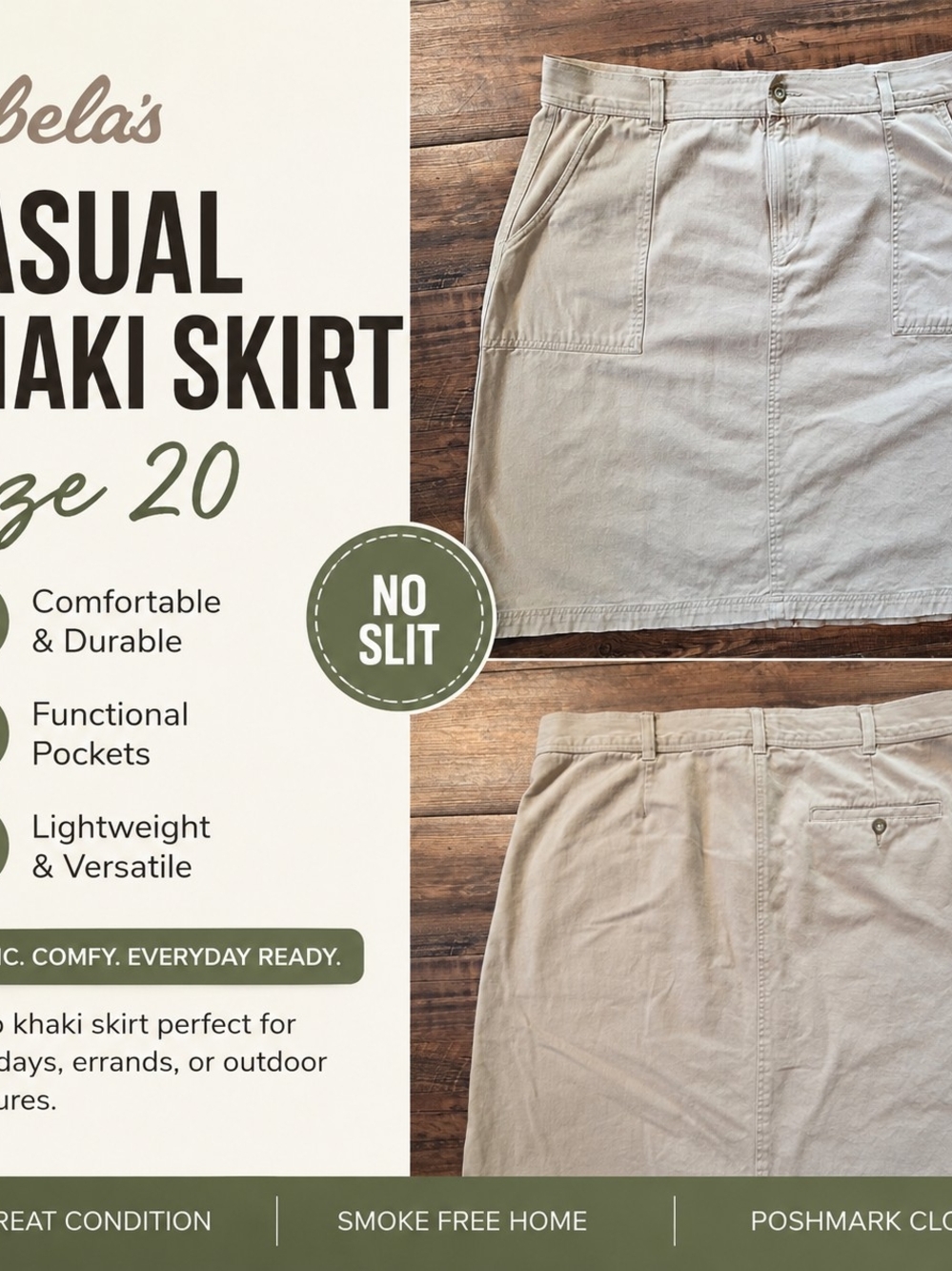 Cabela's Casual Khaki Skirt Size 20 | No Slit